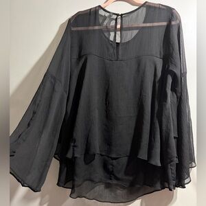 True Destiny Black Flowy Blouse